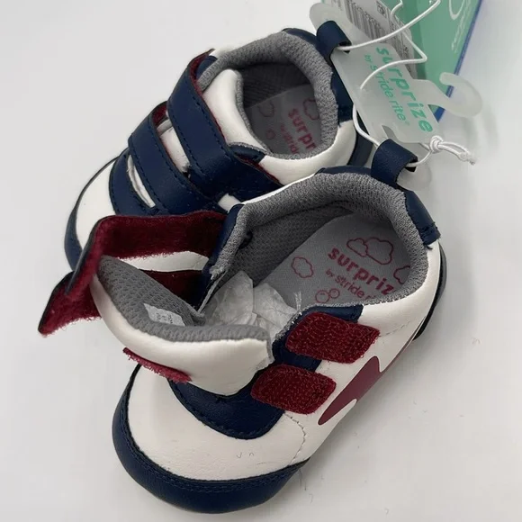 NWT Surprize by Stride Rite Infant Baby Boys Sneakers - Size 6-12M - White/Blue - Picture 11 of 11